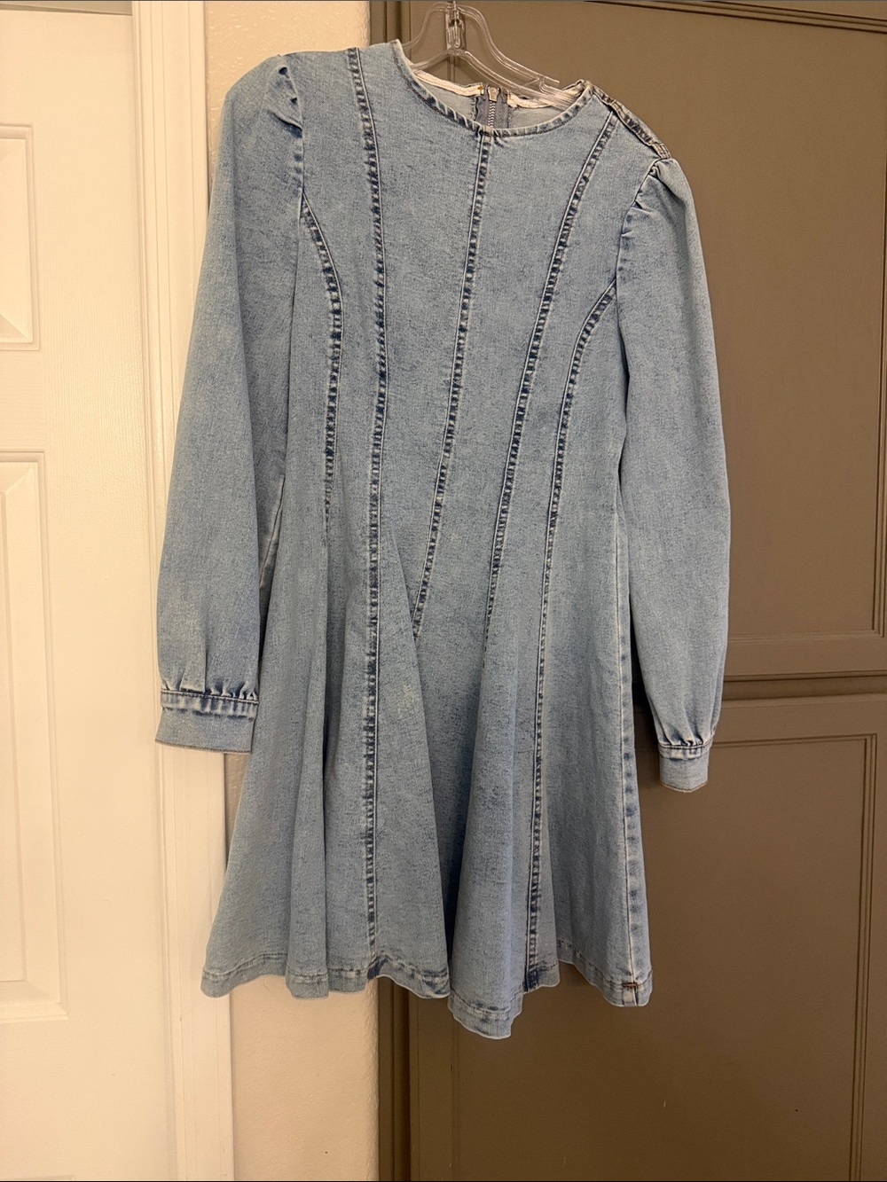 Light Wash Denim Kids Dress - Classic A-Line
